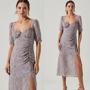 NWOT Astr the Label Front Slit Milkmaid Dress